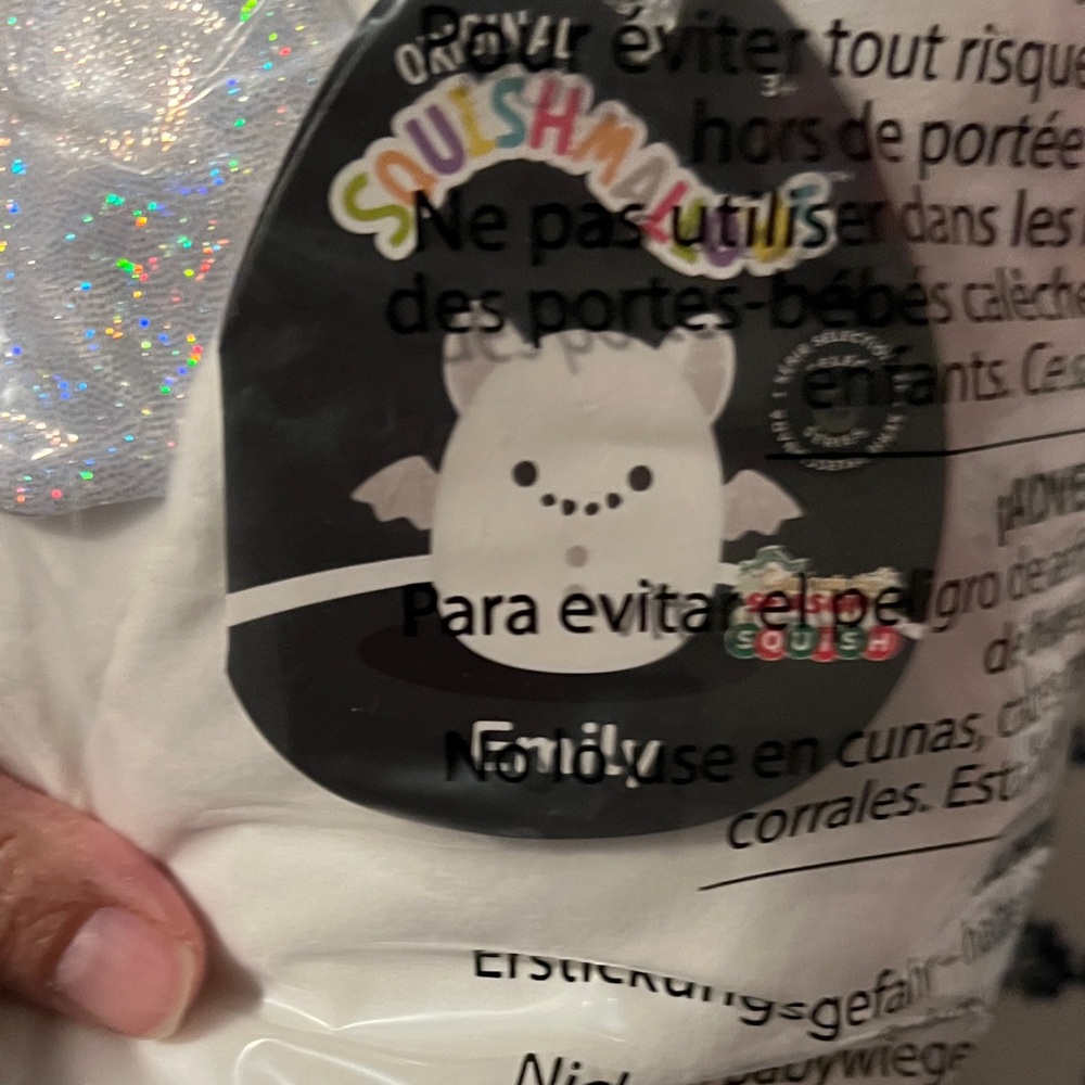 Squishmallows White Plush with Holographic Silver Wings